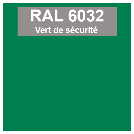 Code teinte RAl 6032 Vert sécurité