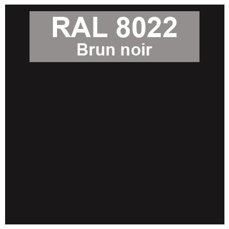 Code teinte RAl 8022 Brun noir