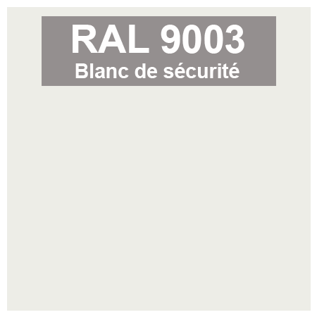 Code teinte RAl 9003 blanc de sécurité