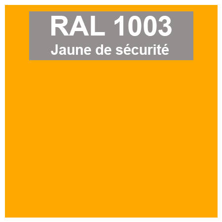 >Code teinte RAl 1003 Jaune de sécurité