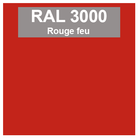 Teinte RAL 3000 rouge feu 