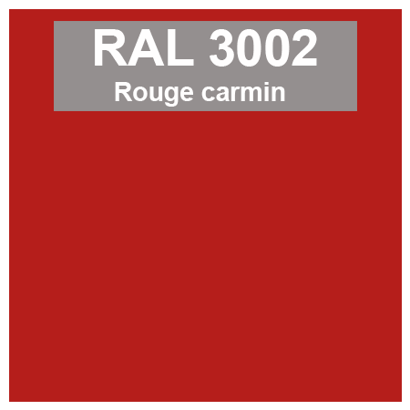 Code teinte RAl 3002 rouge carmin
