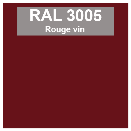 Code teinte RAl 3005 Rouge vin