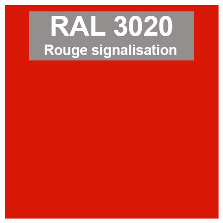 Code teinte RAl 3020 Rouge signalisation