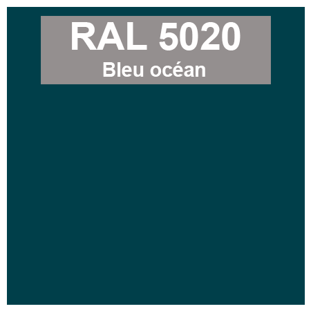 Code teinte RAl 5020 Bleu océan